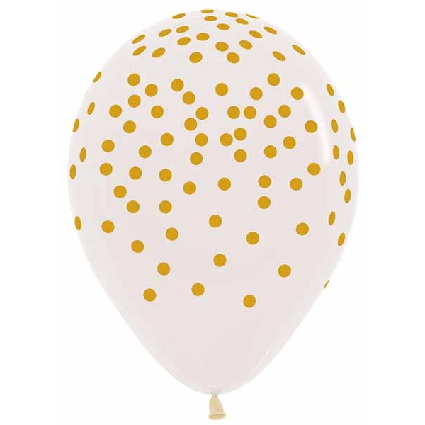 GOLD CONFETTI CLEAR 11" SEMPERTEX 50/BG