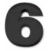 11-Inch Black Plastic 3D Number 6 Decoration
