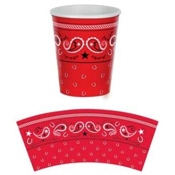 BANDANA BEVERAGE CUPS 8/PK 9OZ MIN 3
