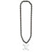 36-Inch Black Chain Bead Necklace with Skull and Crossbones