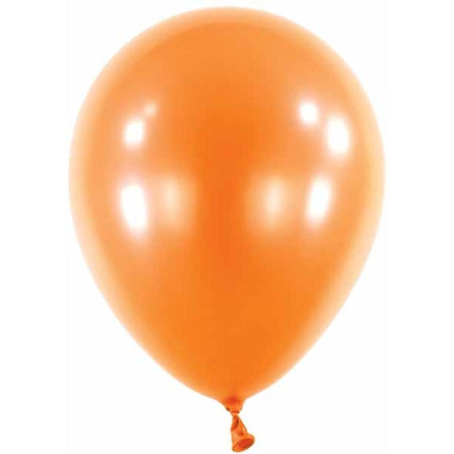 Anagram 5-Inch Metallic Tangerine Latex Balloons, 100 Count