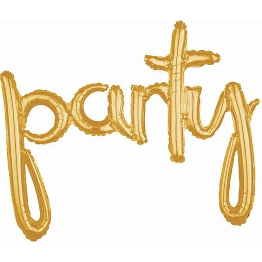 Gold “Party” Script Balloon