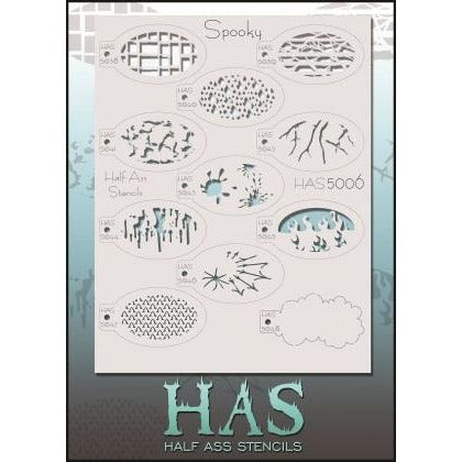 Graftobian Spooky Half Ass Stencil Bundle, 11 Stencils