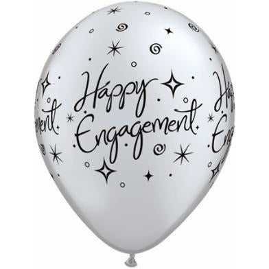 Engagement Elegant Sparkle 11" Latex Balloons, 50 Count