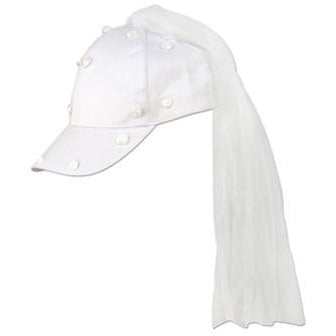 Adjustable White Veil Cap