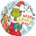 Merry Grinch Mas 18-Inch Round Foil Christmas Balloon