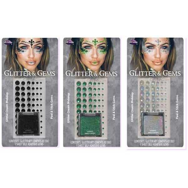 Iridescent Glitter & Gems Face Stickers