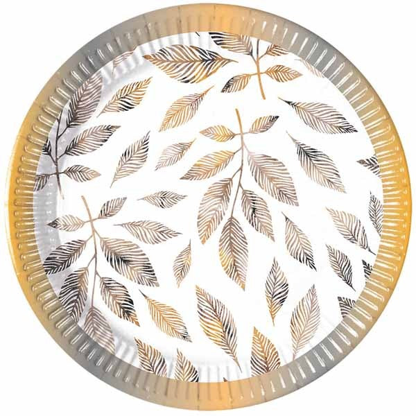 PAPER PLATES 7.6" 8/PK GREY BRANCHES