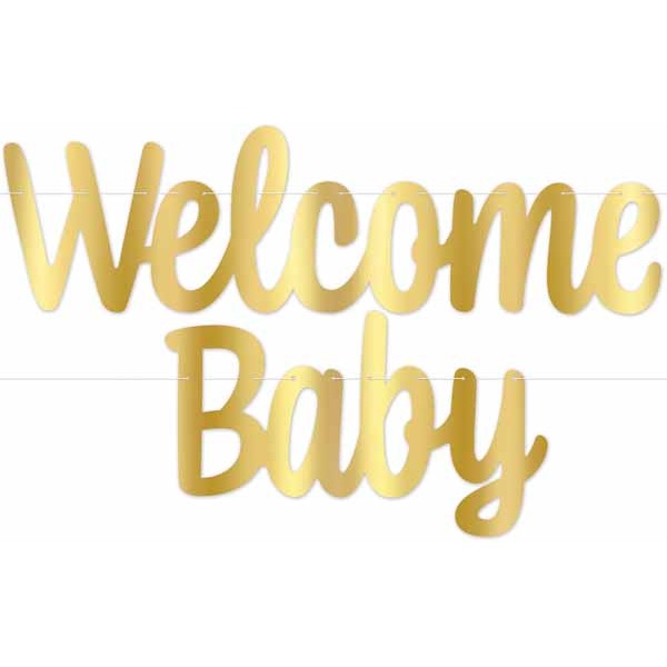 Welcome Baby Foil Streamer, 7 Inches x 4 Feet
