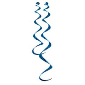 Blue Metallic Twirly Whirlys Hanging Decorations, 6 Pack