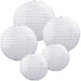 PAPER LANTERN WHITE ASST SIZES 5/PKG