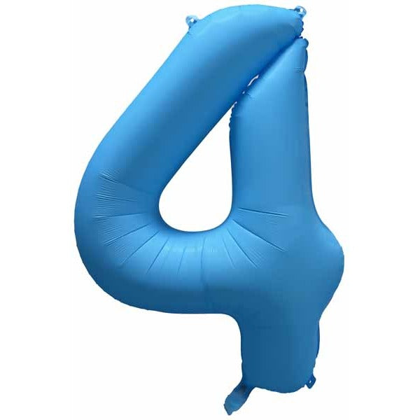 Decochamp 34-Inch Neon Blue Number 4 Balloon