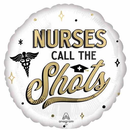 Nurses Call the Shots 18-Inch Round Foil Balloon