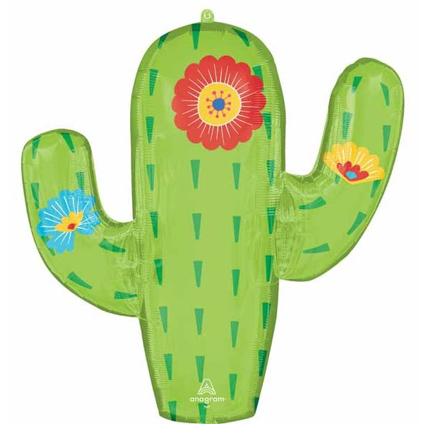 Fiesta Cactus 28-Inch Shaped Foil Balloon