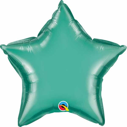 20-Inch Chrome Green Star Foil Balloon