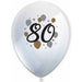80th Birthday Printed Latex Balloons, 6 Pack
