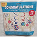Cabana Dot Foil Swirl Decorations, 12 Pack