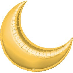 Gold Crescent Moon 17-Inch Air-Fill Foil Balloon