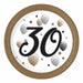 PAPER PLATE 9" 8/PK MILESTONE HBDAY "30"