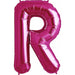 34-Inch Magenta Letter R Balloon