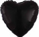 18-Inch Opaque Black Heart Foil Balloon