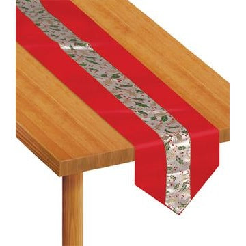 Christmas Holly Fabric Table Runner, 1 Pack