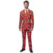 Suitmeister Men's Trees & Red Stars Christmas Suit, Medium