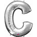 16-Inch Silver Letter C Foil Balloon