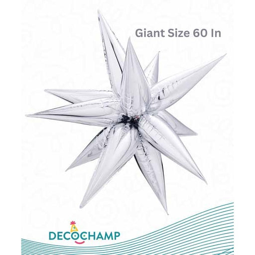 DecoChamp 60" Silver Starburst Foil Balloon