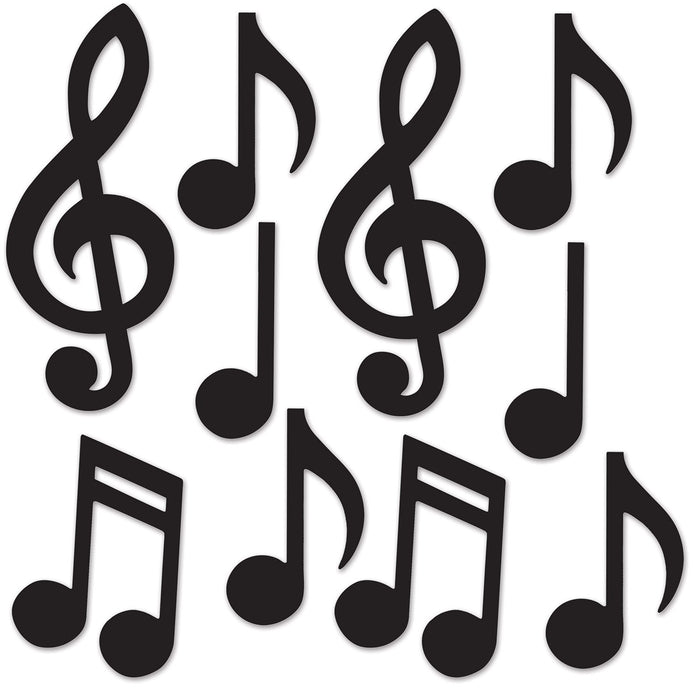 Mini Musical Notes Silhouettes, 10 Pack