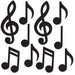 Mini Musical Notes Silhouettes, 10 Pack
