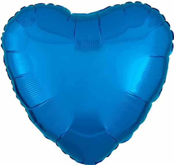 Anagram 18-Inch Metallic Blue Heart Foil Balloon