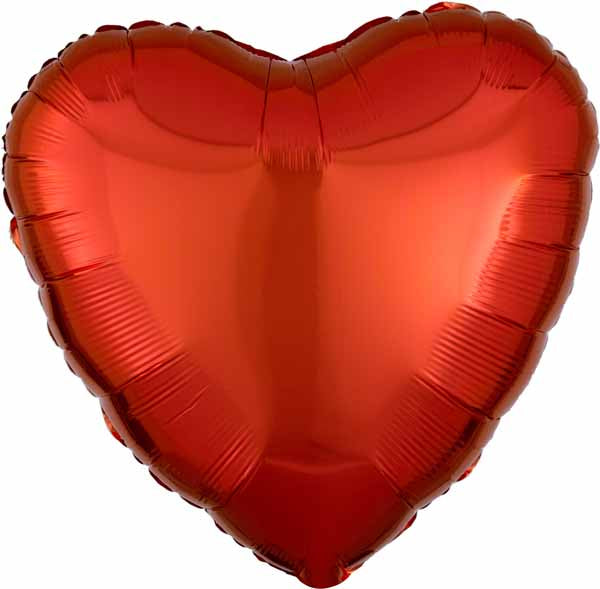 18-Inch Metallic Orange Heart Foil Balloon