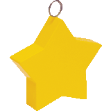 Yellow Star Plastic Balloon Weight, 80 g