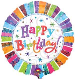 32 Inch Radiant Birthday Jumbo Holographic Foil Balloon