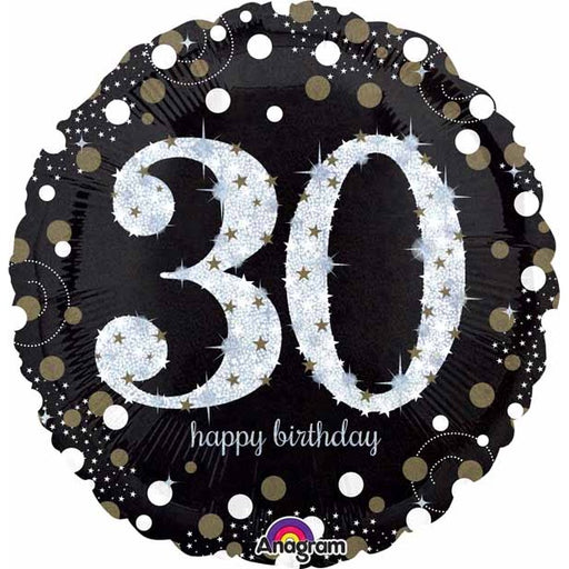 Anagram Jumbo Holographic 30th Birthday Foil Balloon, 28 in