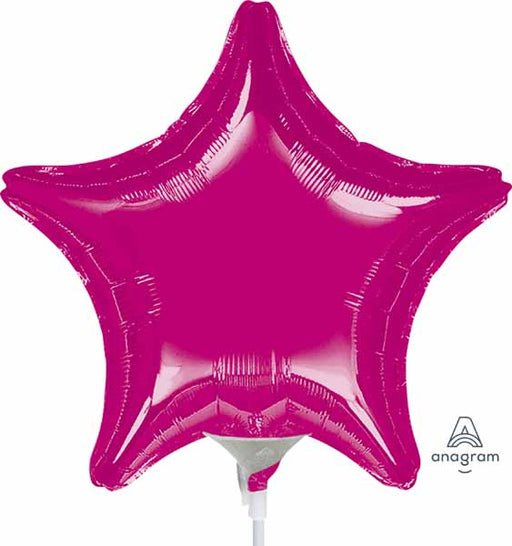 Fuchsia Star Foil Balloon, 4 Inch