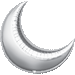 17-Inch Silver Crescent Moon Foil Balloon