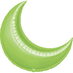 Lime Green Crescent Mini Shape Foil Balloon, 10 Inch