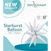 DecoChamp White Starburst Foil Balloon, 22 Inch