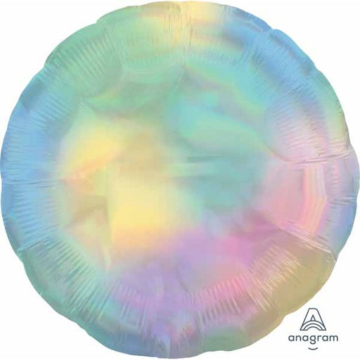 Iridescent Pastel Rainbow Round Foil Balloon, 18 Inch