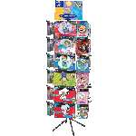 Black 72-Peg 4-Panel Balloon Floor Spinner Rack