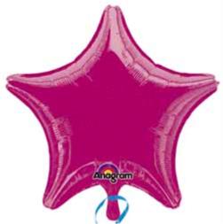 19-Inch Fuchsia Dazzler Star Foil Balloon