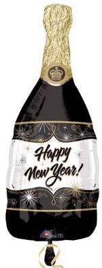 36 Inch Happy New Year Champagne Bottle Foil Balloon