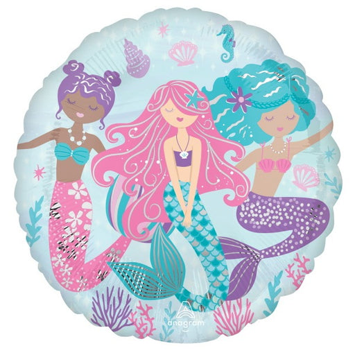 Shimmering Mermaid 18-Inch Round Foil Balloon