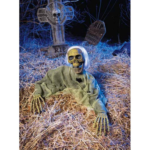 Décoration d'Halloween squelette briseur de tombe vert mousse