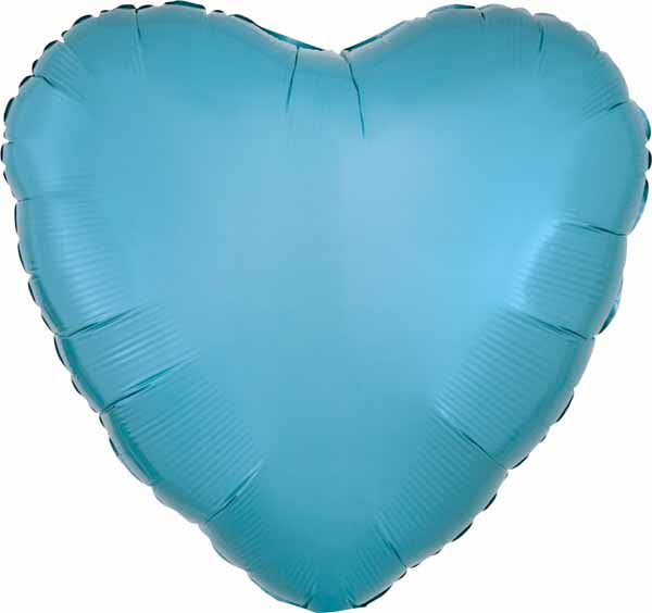 Caribbean Blue Heart Foil Balloon, 18 in