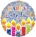 Shimmer Birthday Candles 18-Inch Round Foil Balloon
