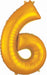 Gold Number 6 Foil Balloon, 34 Inch