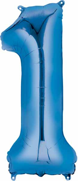 Blue Number 1 Balloon, 26 Inch